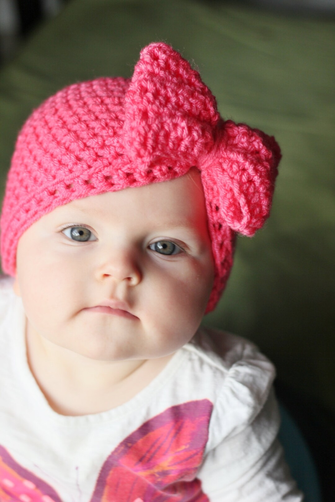 Bow Hat, Baby Girl Hat, Hat With Bow, Newborn Hat, Baby Hat, Photo Prop