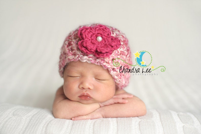 Cherry Blossom // Newborn Hat // Baby Girl Hat // Newborn Knit Etsy