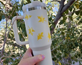 Herbst Blätter Vinyl Aufkleber Set: Glitzernde, holografische Aufkleber
