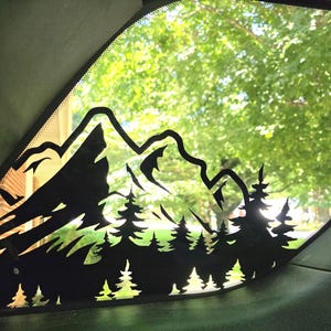 Mountainscape Car Window Decals | Truck Vinyl Sticker | Outdoorsy Car Sticker | Summer, Fall Window Decorations | Custom Handmade Vinyl |