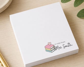 Plantilla de bloc de notas para profesores / Notas adhesivas personalizadas "Una nota de" / Diseño editable en Canva / Regalo imprimible para profesores / Bloc de notas escolar