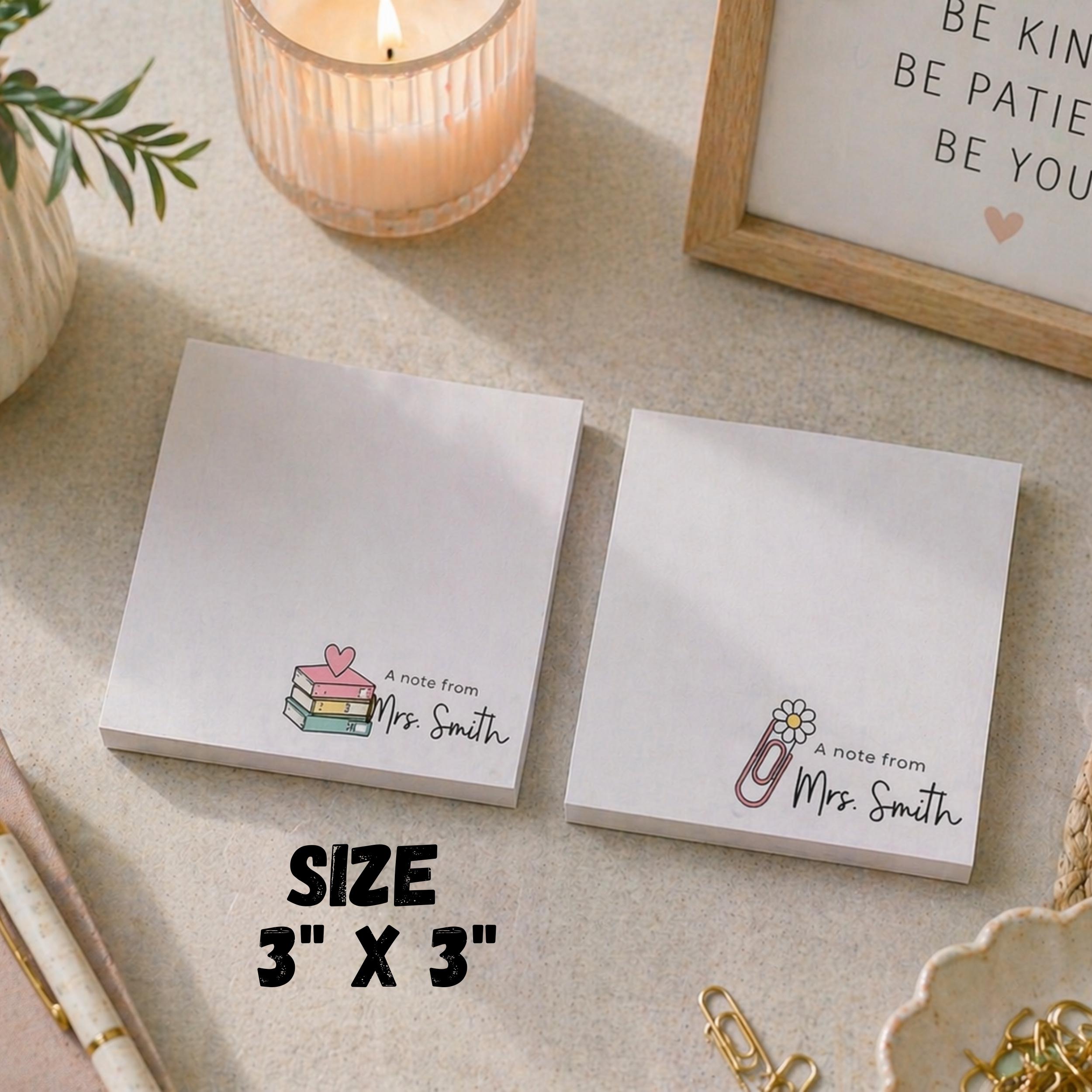 Teacher Notepad Template | “A Note From” Personalized Sticky Notes ...