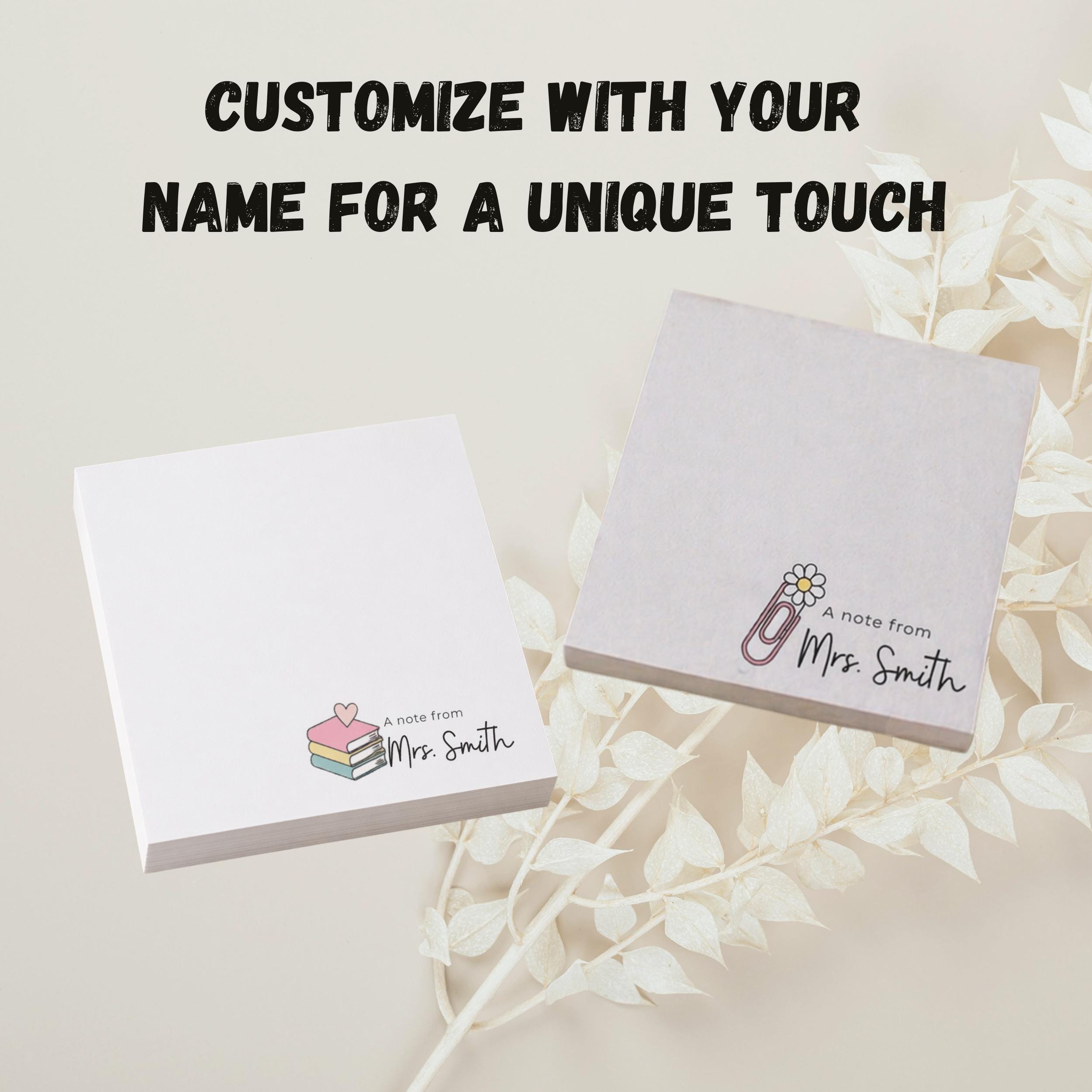 Teacher Notepad Template | “A Note From” Personalized Sticky Notes ...