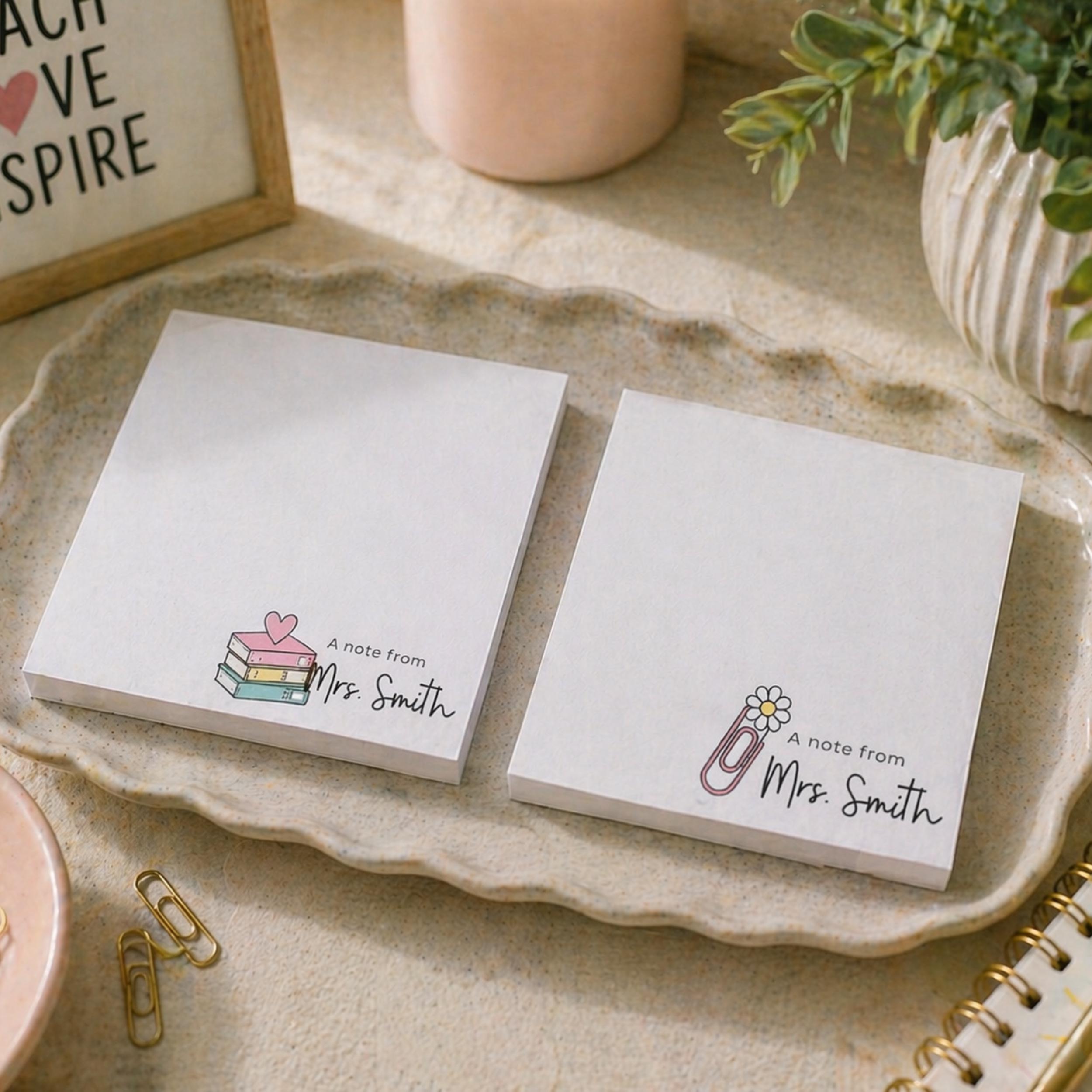Teacher Notepad Template | “A Note From” Personalized Sticky Notes ...