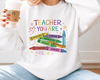 Diseño PNG "Profesor/a, eres genial" con crayones, regalo de agradecimiento (descarga digital)