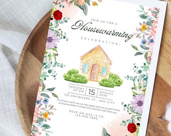 Floral Housewarming Invitation: Wildflower Garden Party (Digital Download)