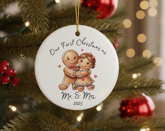 Gingerbread Couple Ornament, First Christmas Married Gift, Newlywed Keepsake