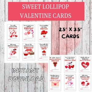 Lollipop Valentine Cards: Sweet Classroom Exchange (Digital Download)