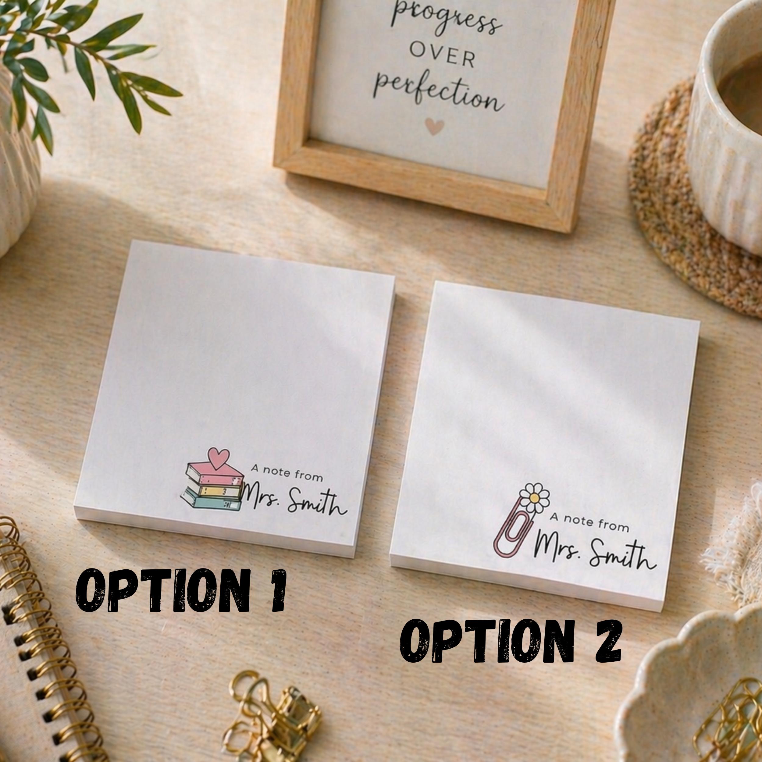Teacher Notepad Template | “A Note From” Personalized Sticky Notes ...