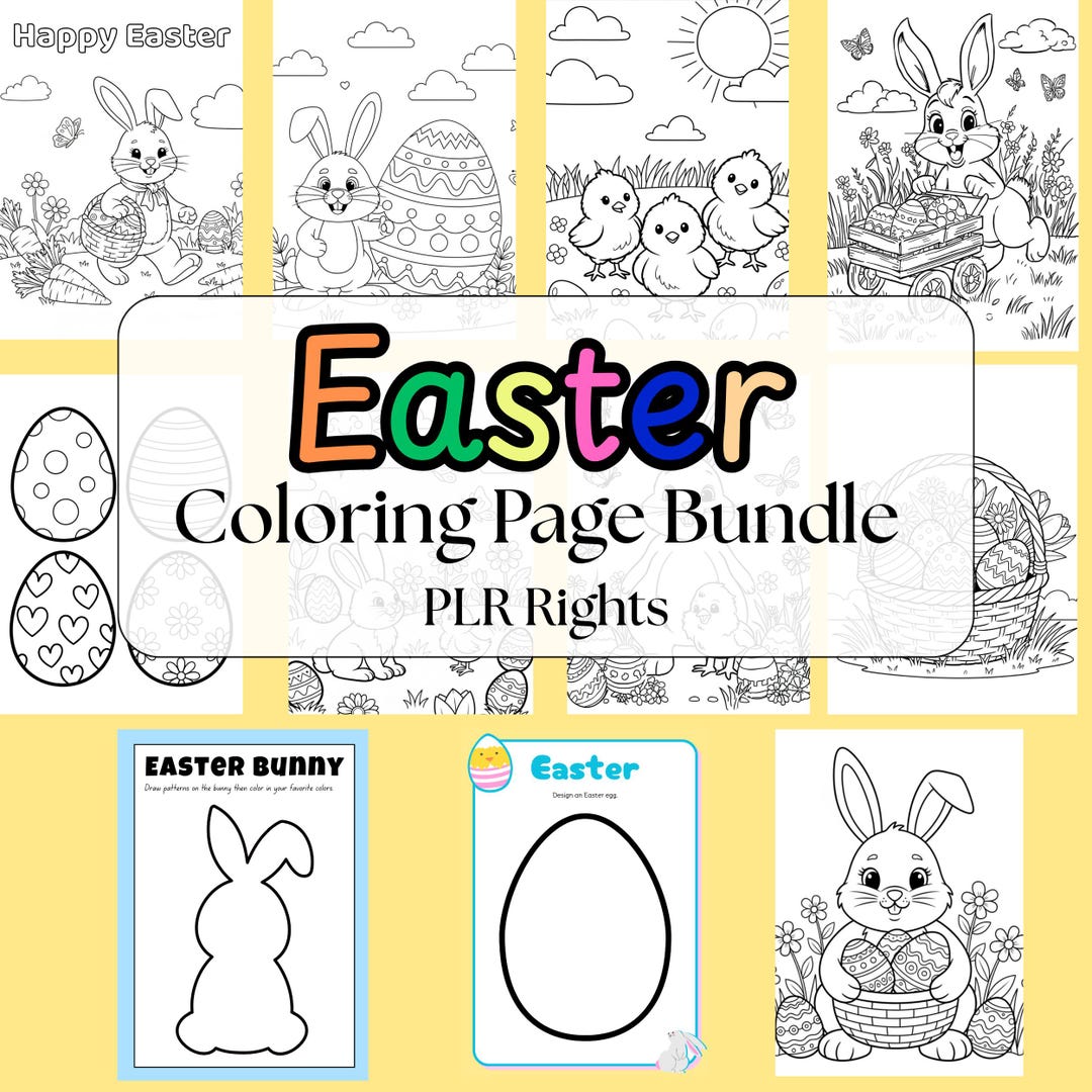 Easter Coloring Pages Bundle | Printable Easter Coloring Book for Kids ...