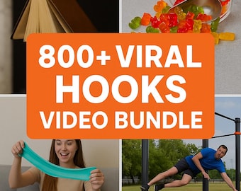 800+ Viral Video Hooks: TikTok, Reels, Shorts - Content Ideas (Digital Download MP4 Clips)
