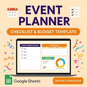 Event Planner Checklist & Budget Template (Google Sheets, Digital Download)