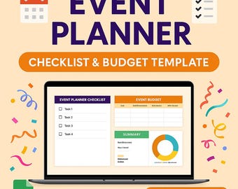Plantilla de lista de verificación y presupuesto para organizadores de eventos (Hojas de cálculo de Google, descarga digital)