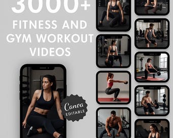 Oltre 3000 video di fitness e allenamento in palestra: contenuti per social media (MRR/PLR, Canva) (download digitale)