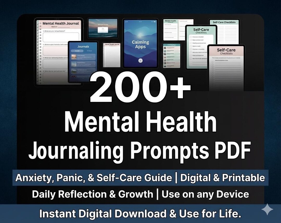 200+ Mental Health Journaling Prompts PDF | Anxiety Relief, Self Care ...