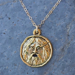Bocca Della Verita Gold Necklace Ancient Roman Mouth of Truth symbol charm Roman Holiday Ancient Rome image 2