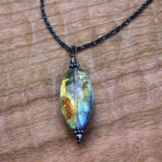 Sterling Silver Labradorite Necklace Large Oval with Rope Chain Sterling Silver Labradorite Necklace Large Oval with Rope Chain