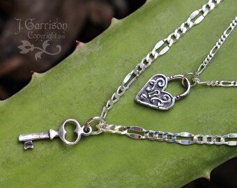 Deluxe Sterling Silver Key to my heart kettingen - koppels set - twee kettingen - voor liefde, vriendschap, jubileum - gratis verzending USA