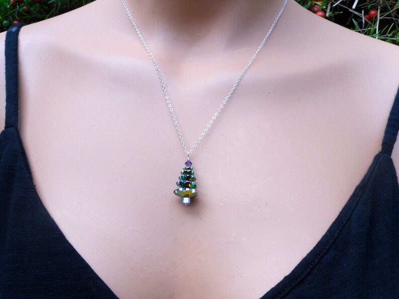 Color Changing Christmas Tree Sterling Silver Necklace Etsy