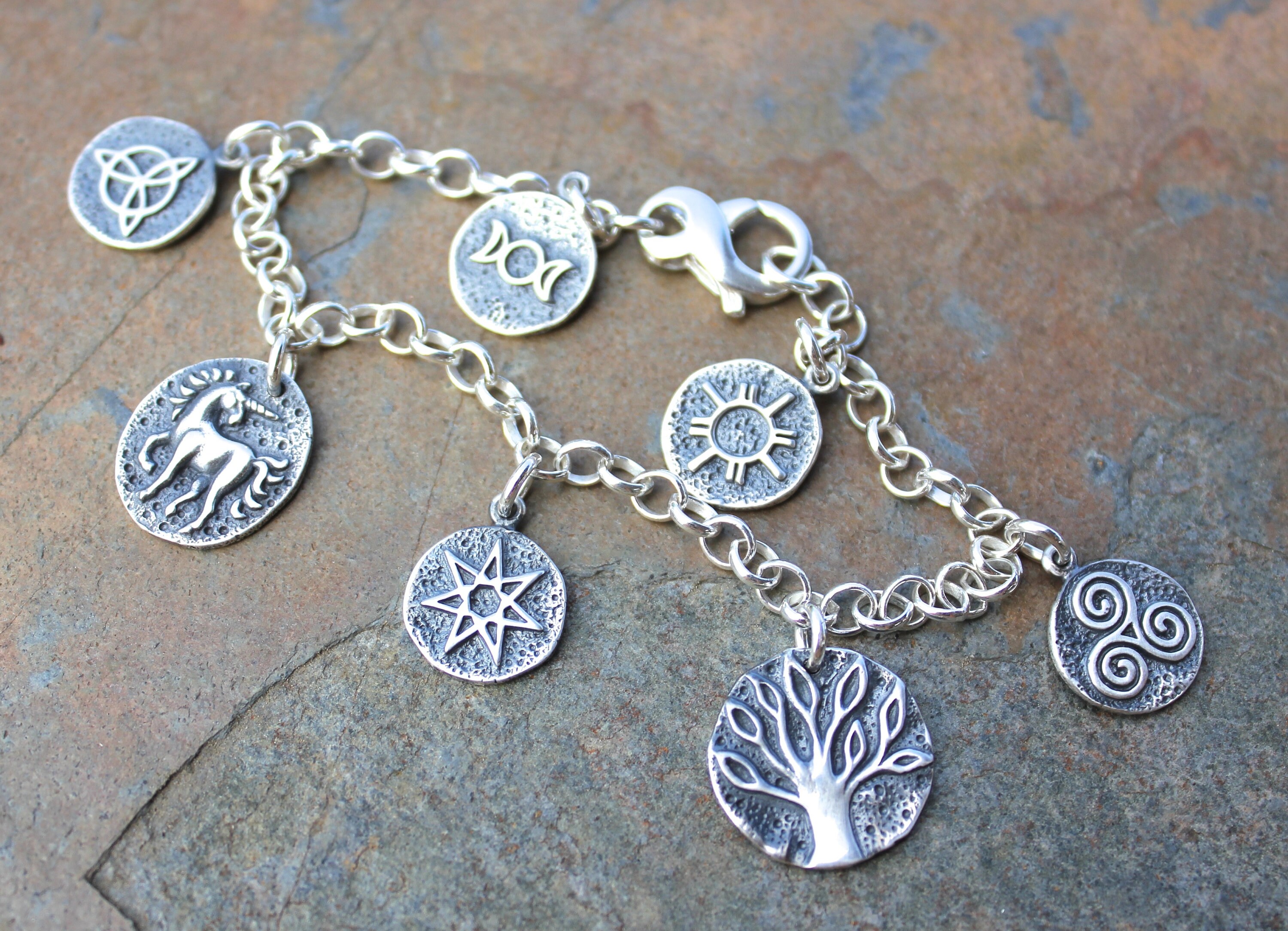 Sterling Silver Large Septagram with Amethyst Fairy Wicca Faerie Magic Jewelry Sterling Silver Large Septagram with Amethyst Fairy Wicca Faerie Magic Jewelry