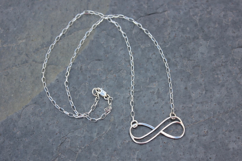 Large Infinity Sign Sterling Silver Necklace - - Eternal - Endless ...