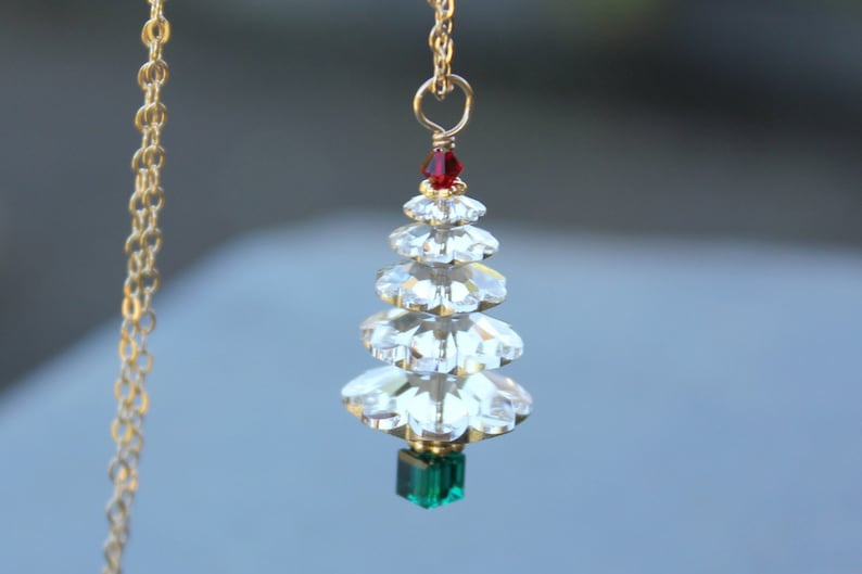 Sparkly Swarovski Crystal Christmas Tree 14k Goldfill Etsy