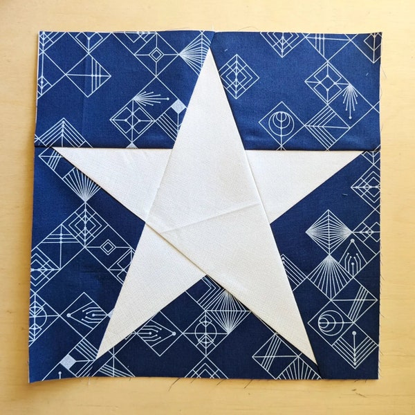 Simple Star #215, 11 sizes: 1.5 inch, 2 to 10 inch, 12 inch, Easy Modern Star Quilt Pattern, Paper Piecing Quilt Pattern PDF, Scrap Friendly