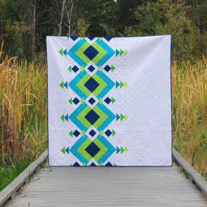 River Pond #102, Easy Quilt Pattern, Quilt Pattern PDF, Geometric Quilt Pattern, Modern Quilt Pattern