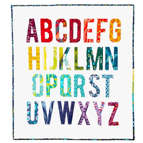 3 inch My First Alphabet #210, Alphabet Quilt Pattern, Paper Piecing Quilt Pattern PDF, Easy Quilt Pattern, Modern Quilt Pattern