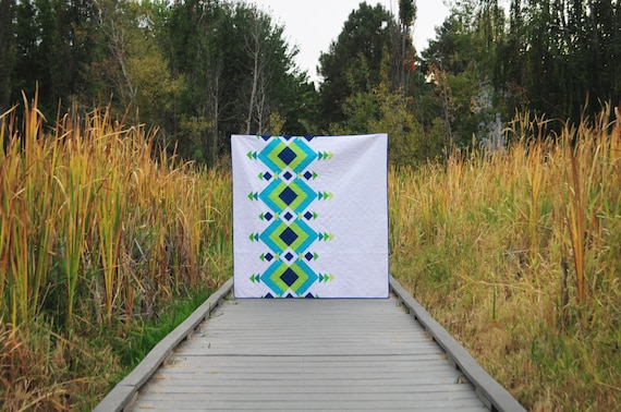 River Pond #102, Easy Quilt Pattern, Quilt Pattern PDF, Geometric Quilt Pattern, Modern Quilt Pattern