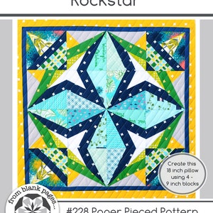 Rockstar  #228, 18 inch quilt block Paper Piecing Quilt Pattern PDF, Mix and Match 6 block patterns for 18 in and 36 inch designs, Medallion