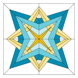 Star Gazing 227, 5 patterns, 18 inch block, Paper Piecing Quilt Pattern PDF, Modern Kaliedoscope Star Quilt Block Pattern image 2
