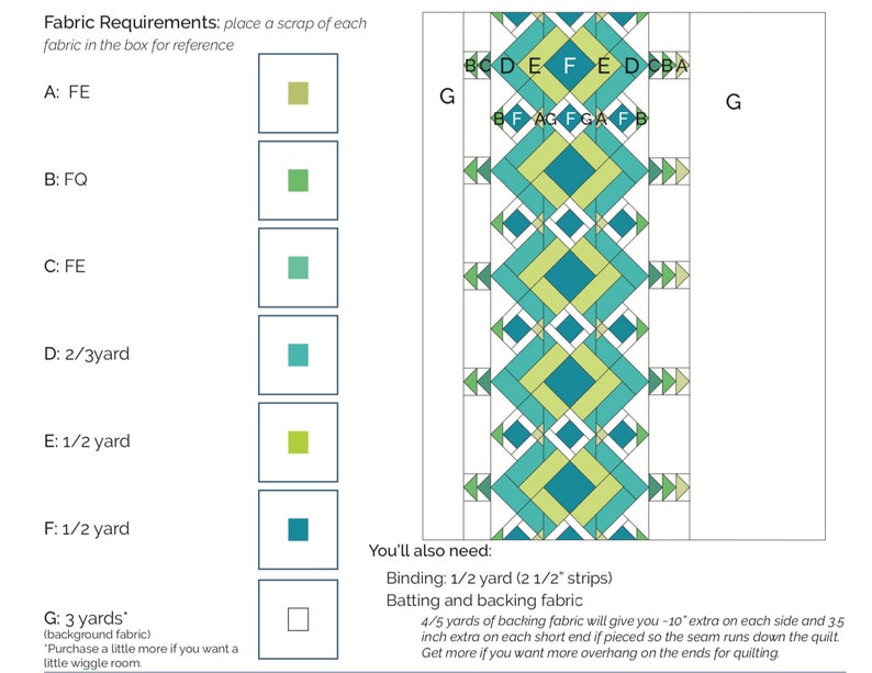 River Pond 102, Easy Quilt Pattern, Quilt Pattern PDF, Geometric Quilt Pattern, Modern Quilt Pattern image 4