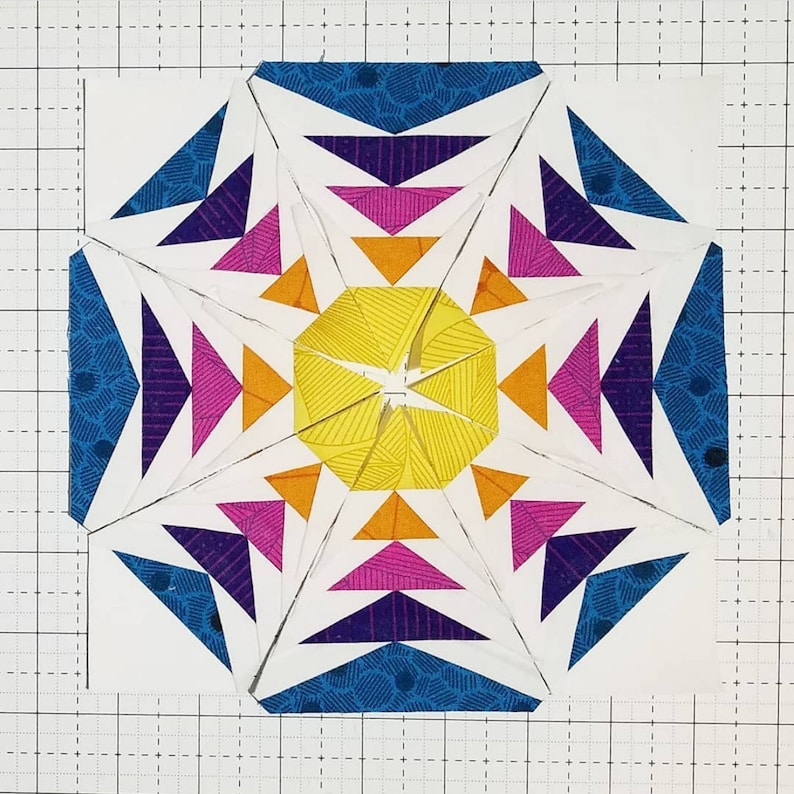 70's Geese Bundle 203, 4 sizes: 6 inch 9 inch 12 inch 18 inch Star Paper Piecing Quilt Pattern PDF, Modern Scrap Friendly Quilt Pattern image 9