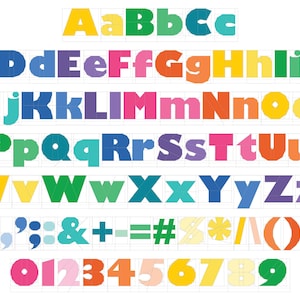 My ABCs: Bundle 3 inch #214, Uppercase Lowercase, Numbers Punctuation, Modern Alphabet Paper Piecing Quilt Pattern, Scrap Friendly