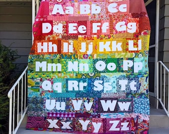 NEW! My ABC's Letters #214, 6 inch tall Uppercase and Lowercase Foundation Paper Piecing Alphabet Quilt Pattern