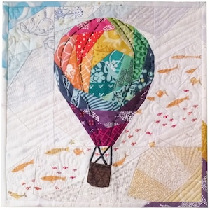 Rise Above Geometric #252, modello mongolfiera da 12 pollici, modello trapunta moderna in carta da parati PDF, mix-&-match con 8 modelli di palloncini aggiuntivi