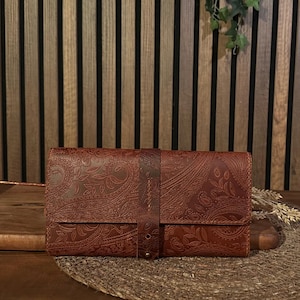 Handmade Leather Wallet for Women - Personalized Slim Long Wallet - Gift for Her - Women's Card Holder Wallet - Ladies Wallet