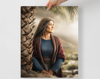 Póster con versículo bíblico de Débora / Jueces 4:14 / Arte mural bíblico cristiano