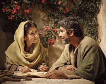 Priscila y Aquila — Arte imprimible / Descarga digital para uso personal / "Colaboradores en Cristo" / Romanos 16:3-4