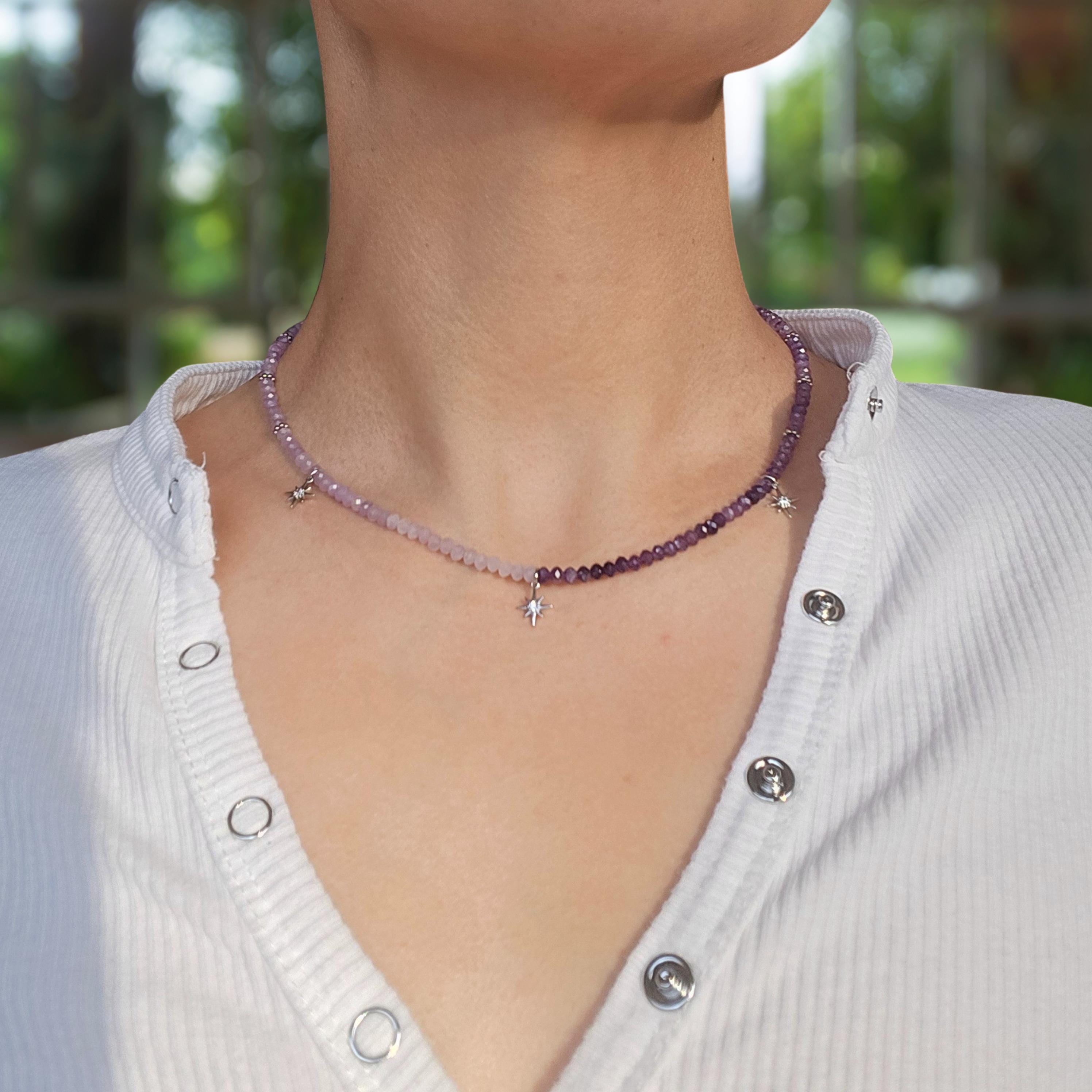 Lavender jade star necklace - Etsy 日本