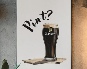 Guinness Pop Art Print | Irish Stout Bar Decor (PDF for sizing)