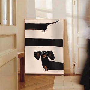 Dachshund Printable Wall Art - Digital Download - Sausage Dog Illustration Poster for Gift and Decor