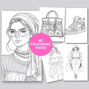 ファッションぬりえ - 女性のための服装デザイン、ファッションアイテム、風景のぬりえ - 印刷可能なページ