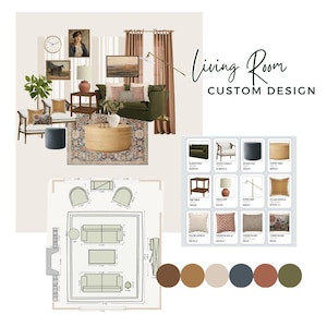 Custom Living Room Design Package | E-Design | Interior Design Service/Consultation