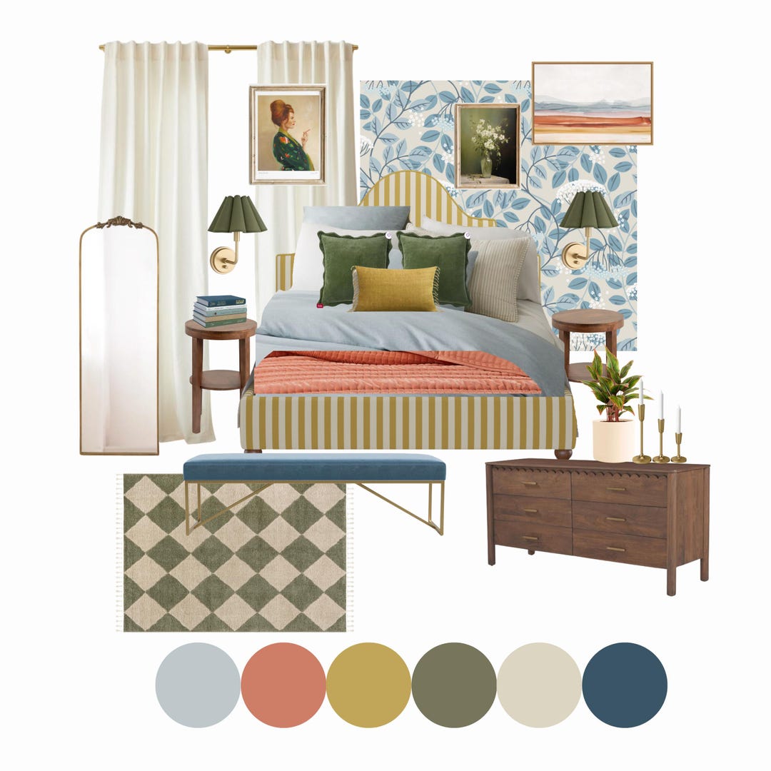 Opal Bedroom Design Package | Pre-made Interior Design Mood Board ...