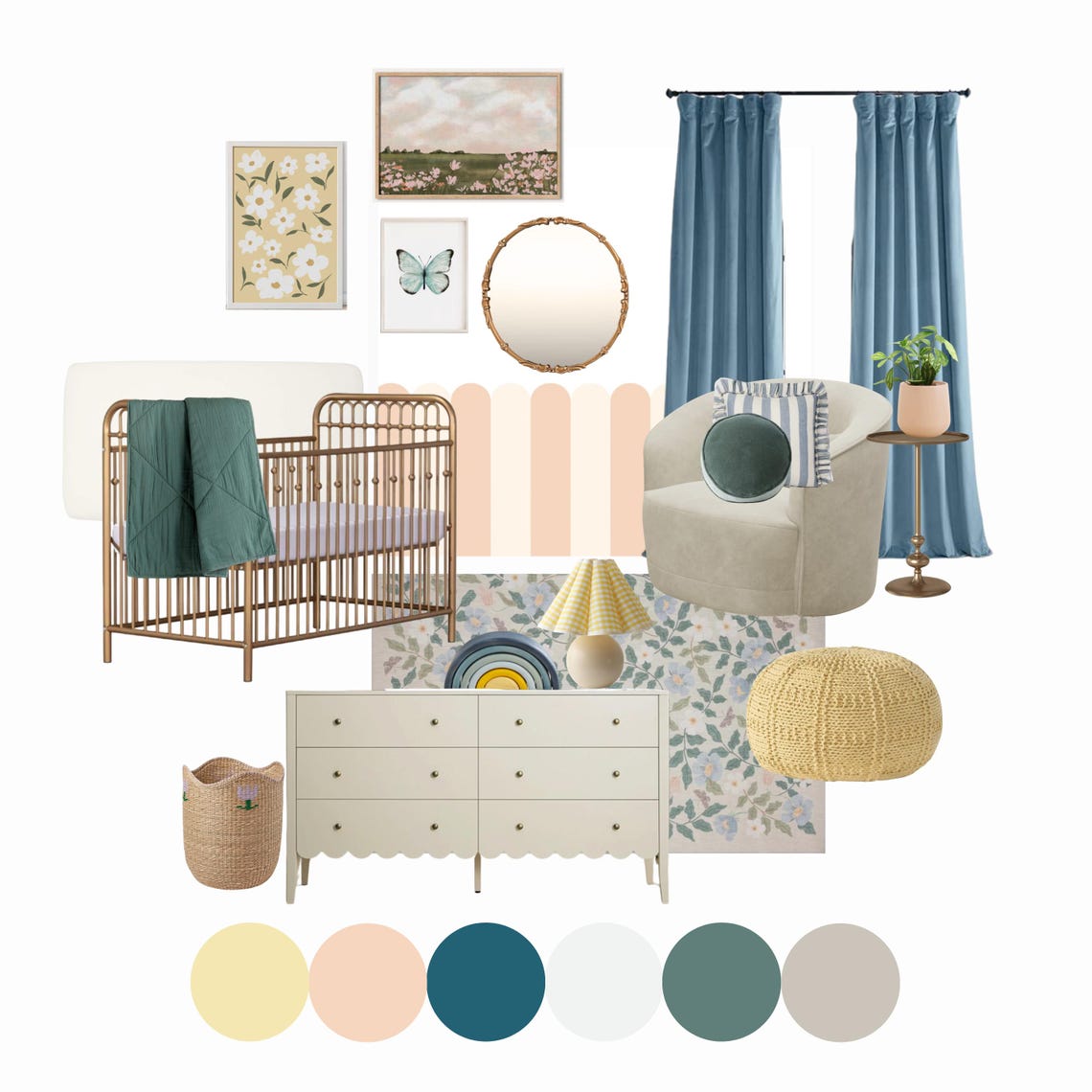Isla Girl's Nursery Design Package | Pre-made Interior Design Mood ...