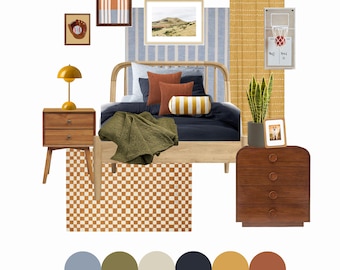 Sawyer Boy's Bedroom Design Package | Pre-Made Interior Design Mood Board | Bedroom Shopping List | E-Design Instant Download