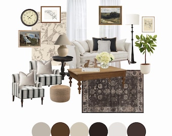 Tallulah Living Room Design Package | Pre-made Interior Design Mood ...