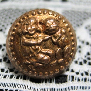 Old Buster Brown and Tige Brass Button Very Small